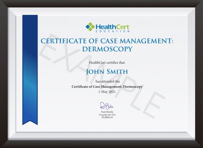 Case management Certificate of Dermoscopy